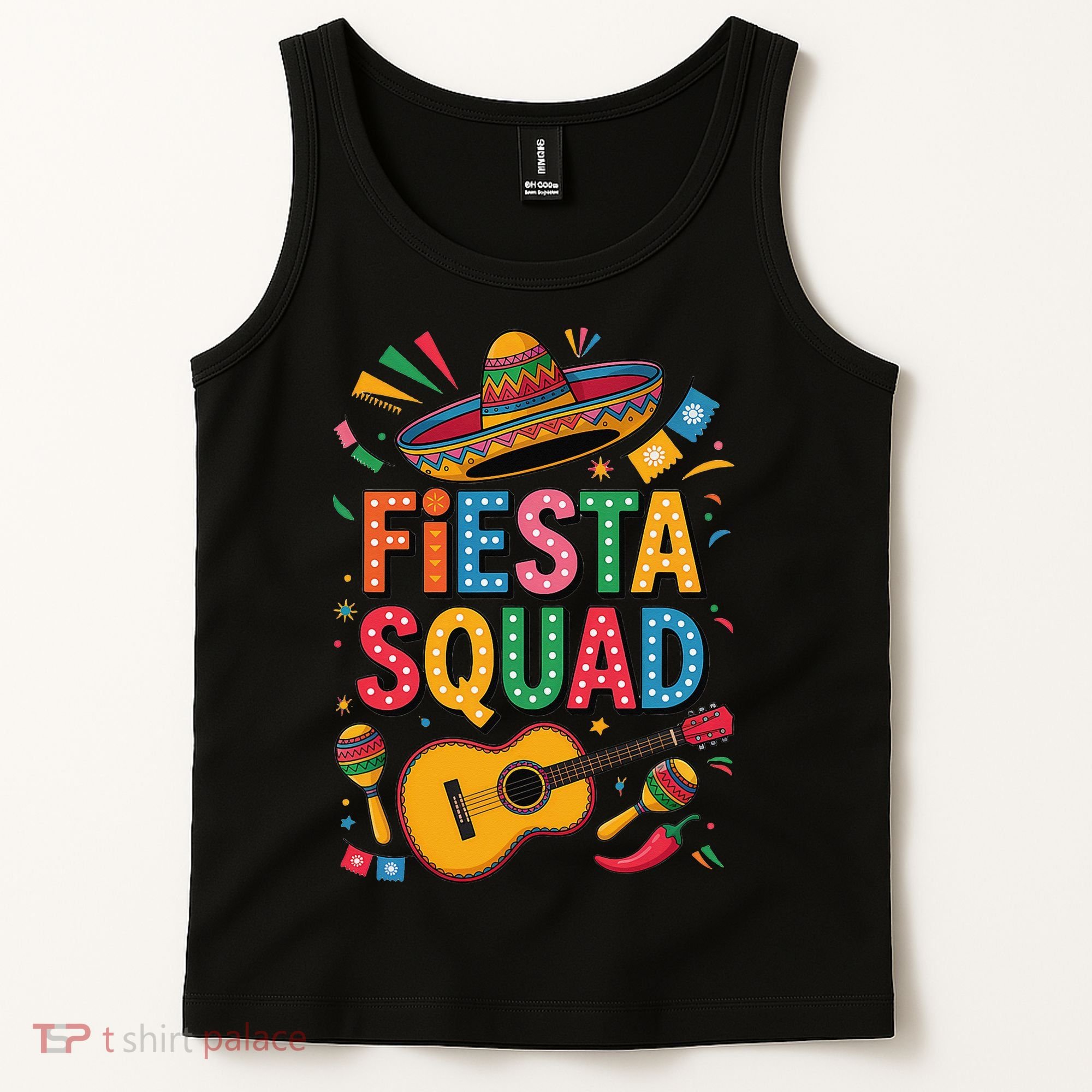 Cinco De Mayo Fiesta Squad Sombrero Guitar Fun Tank Top