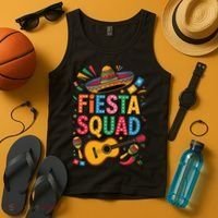 Cinco De Mayo Fiesta Squad Sombrero Guitar Fun Tank Top thumb 4