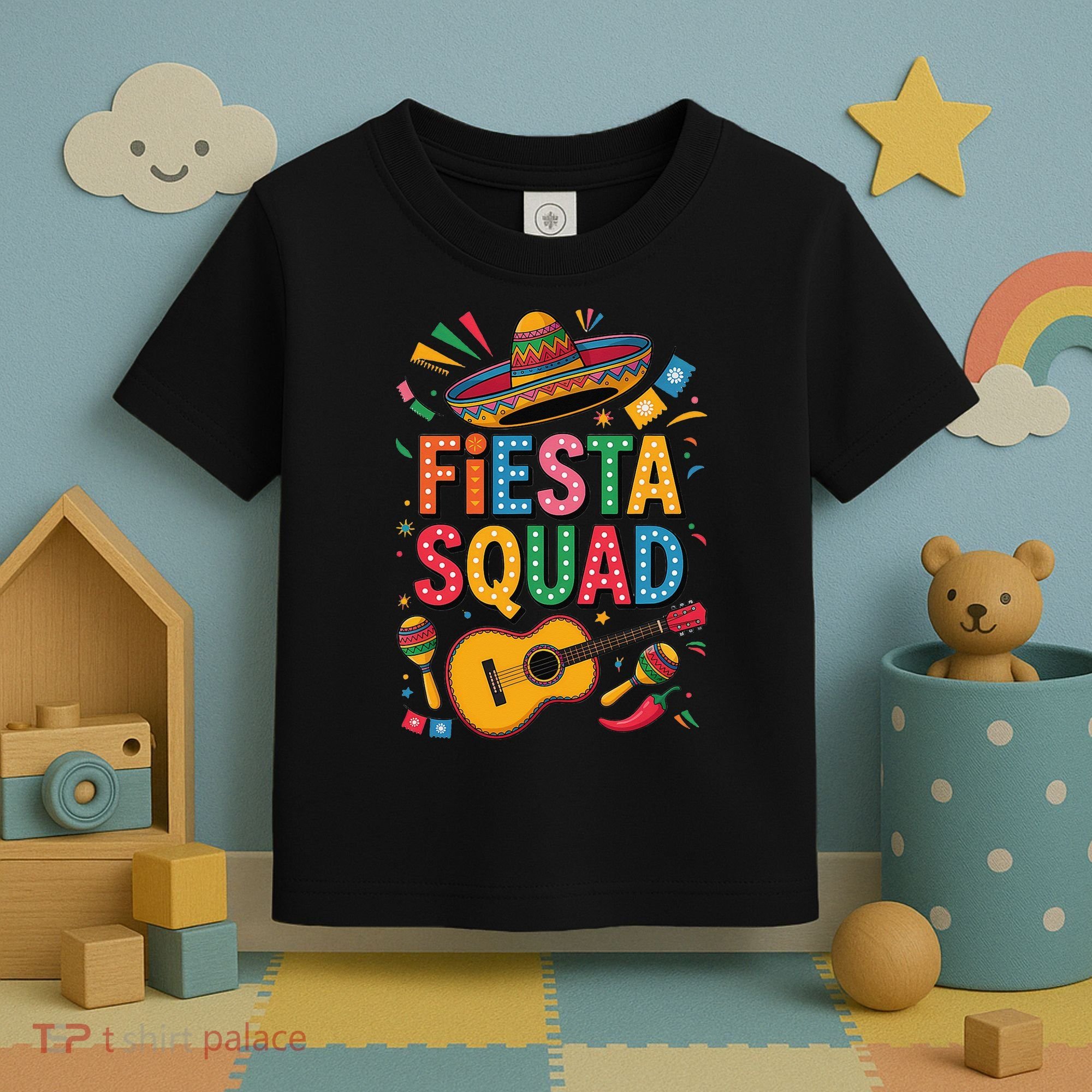 Cinco De Mayo Fiesta Squad Sombrero Guitar Fun Toddler T-Shirt