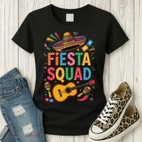 Cinco De Mayo Fiesta Squad Sombrero Guitar Fun Women's T-Shirt thumb 3