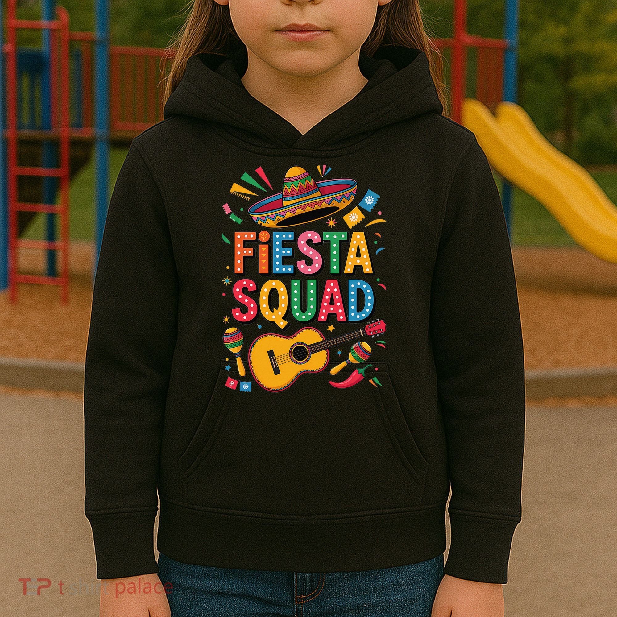 Cinco De Mayo Fiesta Squad Sombrero Guitar Fun Kids Hoodie