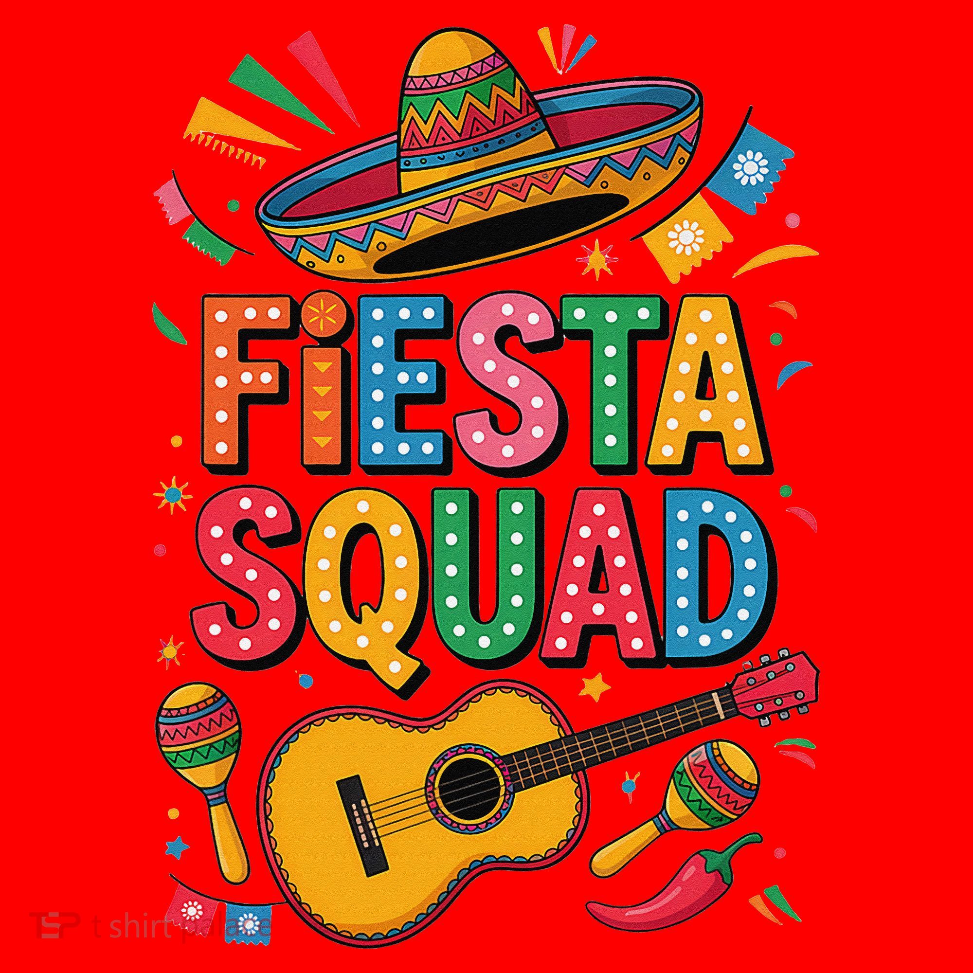 Cinco De Mayo Fiesta Squad Sombrero Guitar Fun Santa Hat