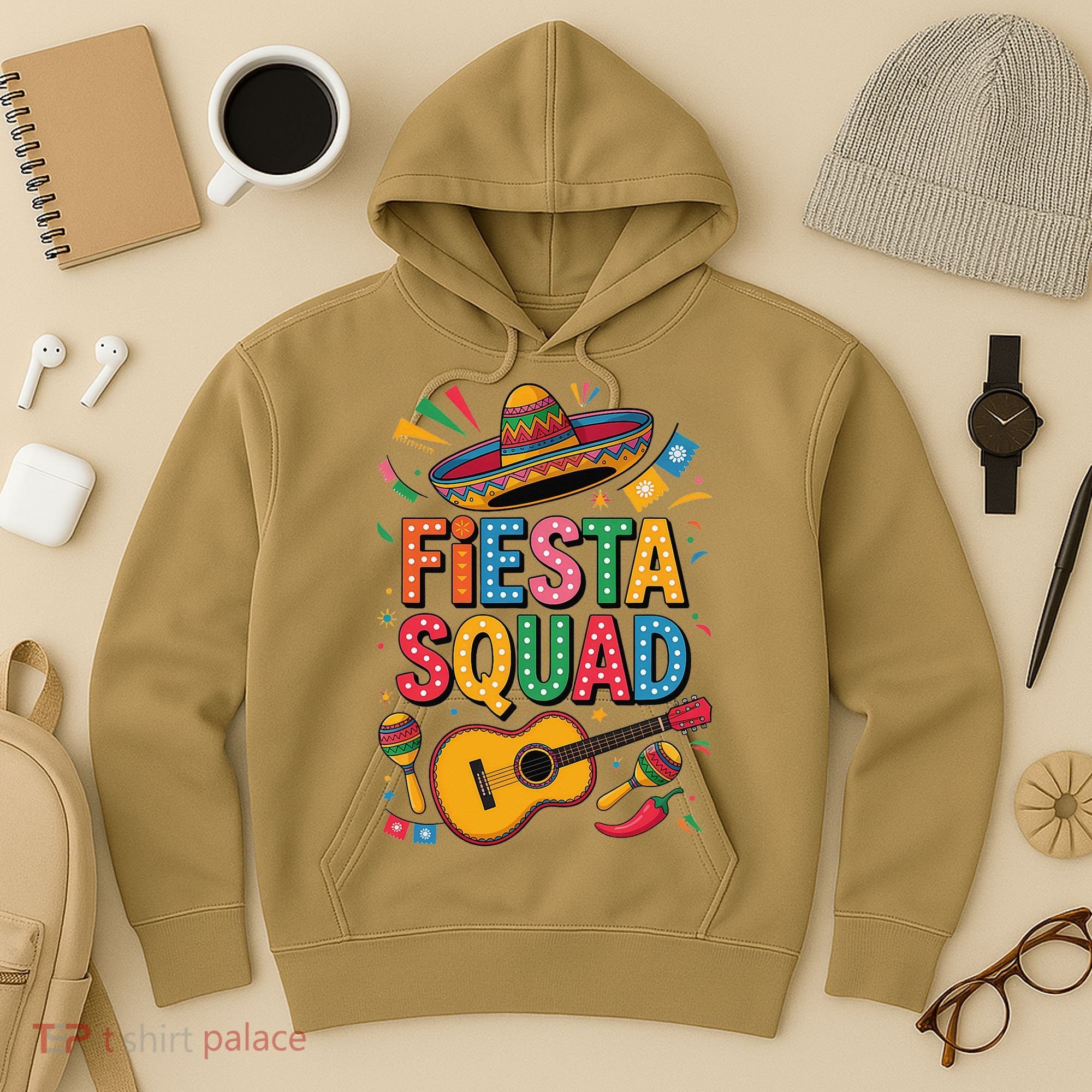 Cinco De Mayo Fiesta Squad Sombrero Guitar Fun Hoodie