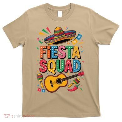 Cinco De Mayo Fiesta Squad Sombrero Guitar Fun T-Shirt