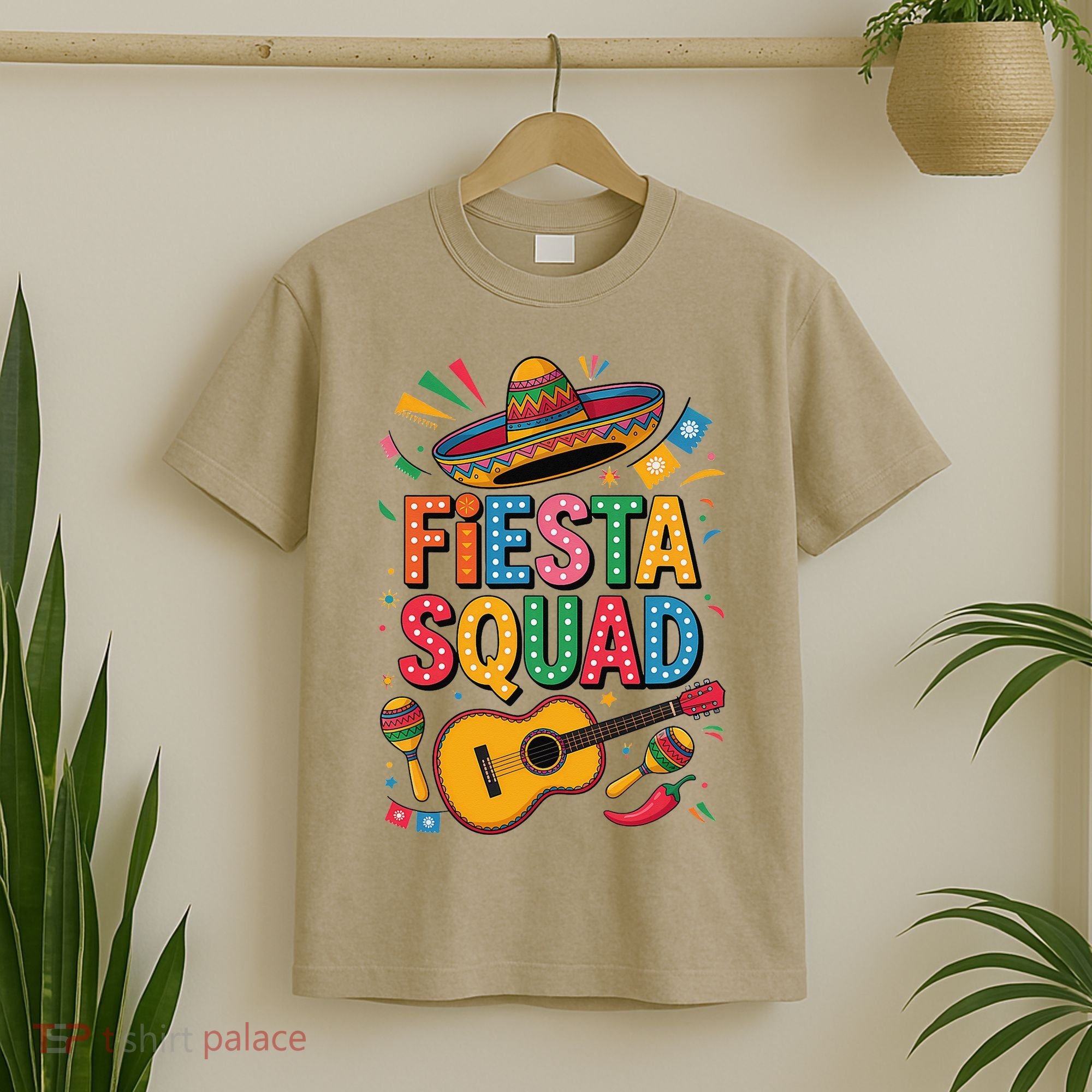 Cinco De Mayo Fiesta Squad Sombrero Guitar Fun T-Shirt
