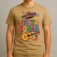 Cinco De Mayo Fiesta Squad Sombrero Guitar Fun T-Shirt thumb 3