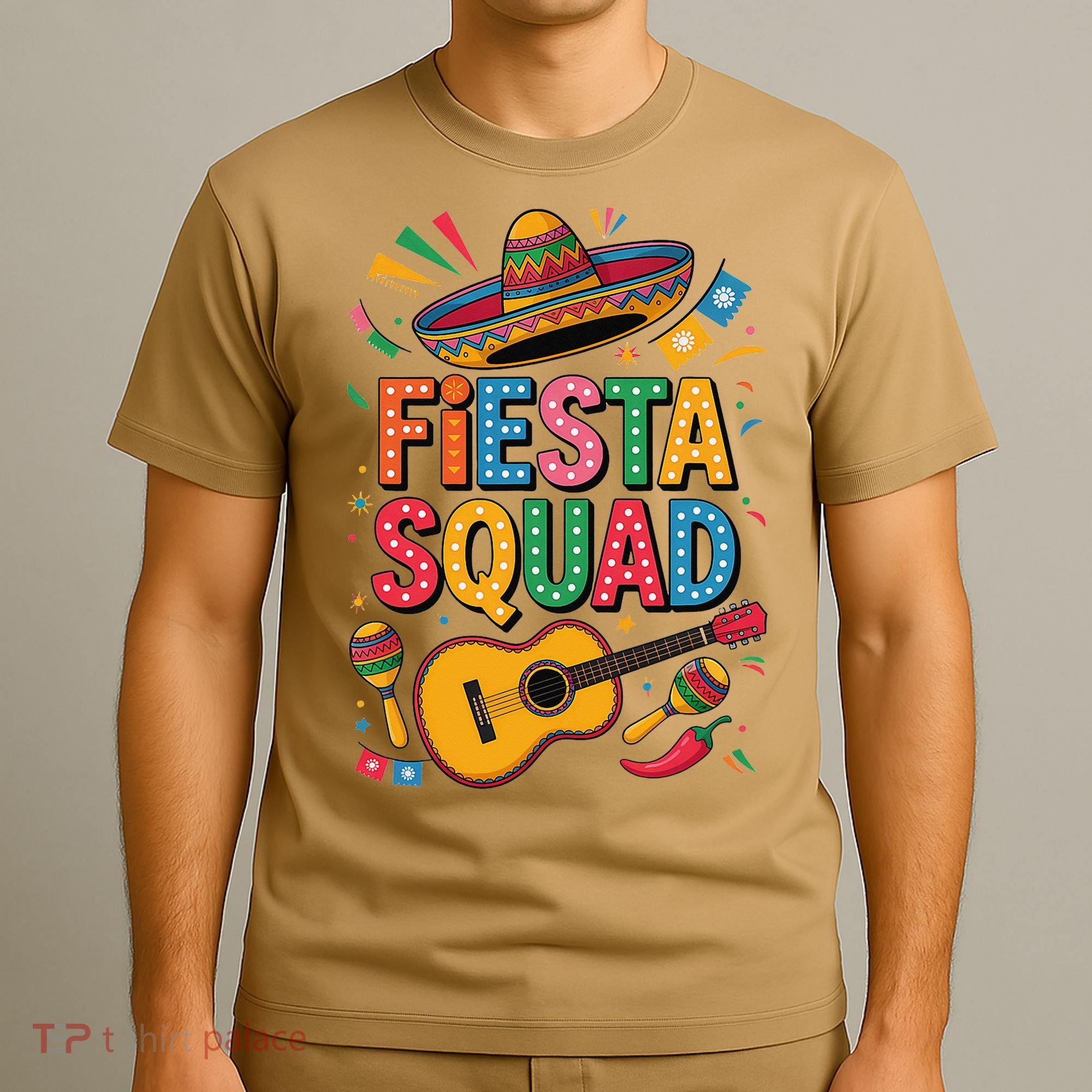 Cinco De Mayo Fiesta Squad Sombrero Guitar Fun T-Shirt
