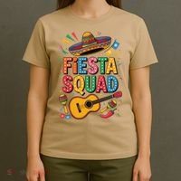 Cinco De Mayo Fiesta Squad Sombrero Guitar Fun T-Shirt thumb 4
