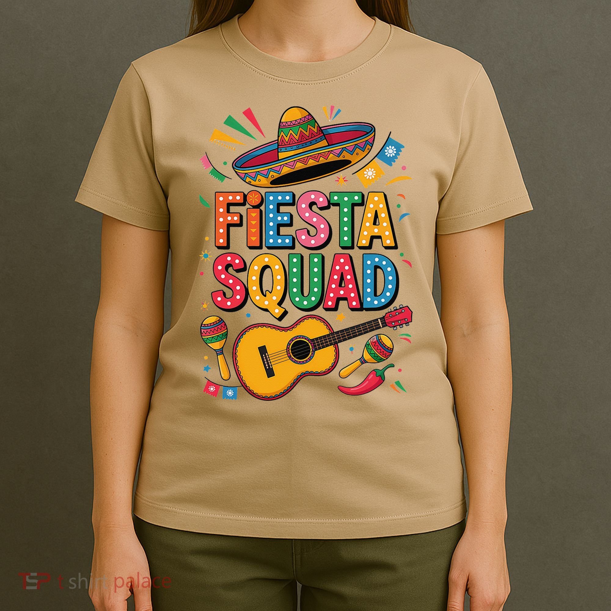 Cinco De Mayo Fiesta Squad Sombrero Guitar Fun T-Shirt