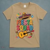 Cinco De Mayo Fiesta Squad Sombrero Guitar Fun T-Shirt thumb 5