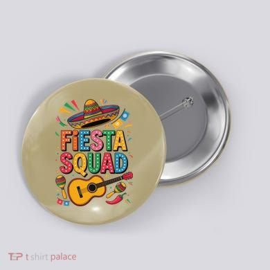 Cinco De Mayo Fiesta Squad Sombrero Guitar Fun Button