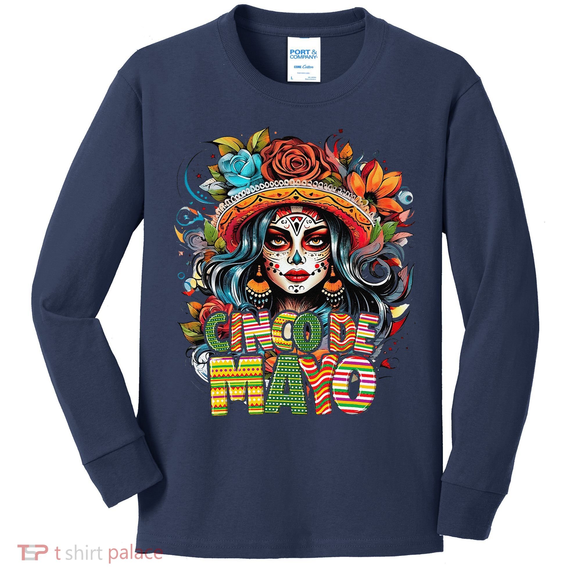Cinco De Mayo Girl Mexican Fiesta 5 De Mayo Kids Long Sleeve Shirt