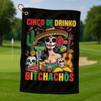 Cinco De Mayo Funny Mexican Party Cinco De Drinko Golf Towel thumb 1