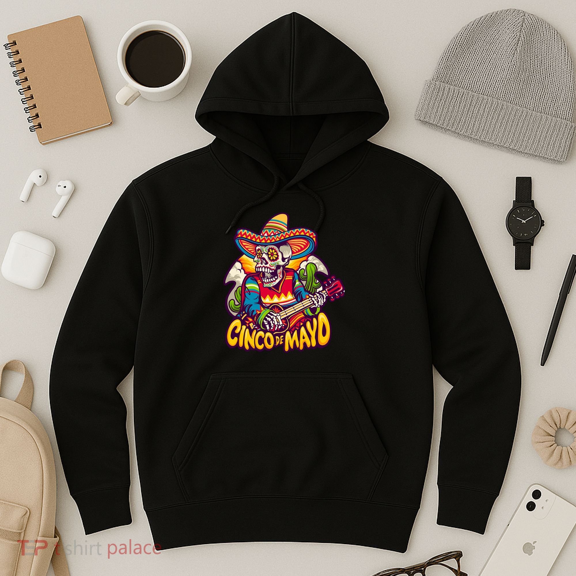 Cinco De Mayo Skull Fiesta Hoodie