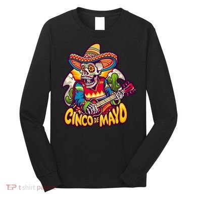 Cinco De Mayo Skull Fiesta Long Sleeve Shirt