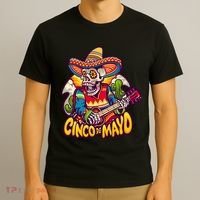 Cinco De Mayo Skull Fiesta T-Shirt thumb 3