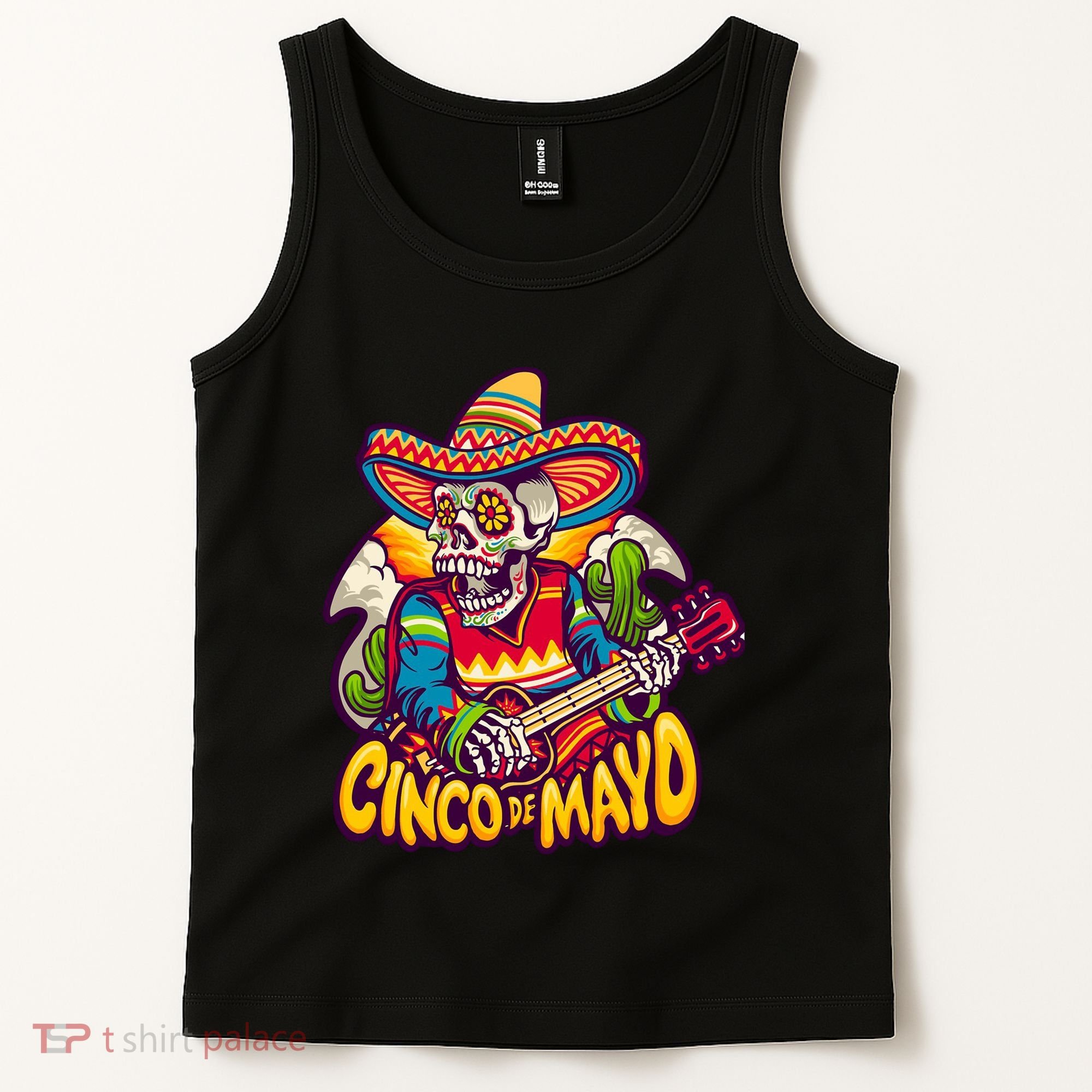 Cinco De Mayo Skull Fiesta Tank Top