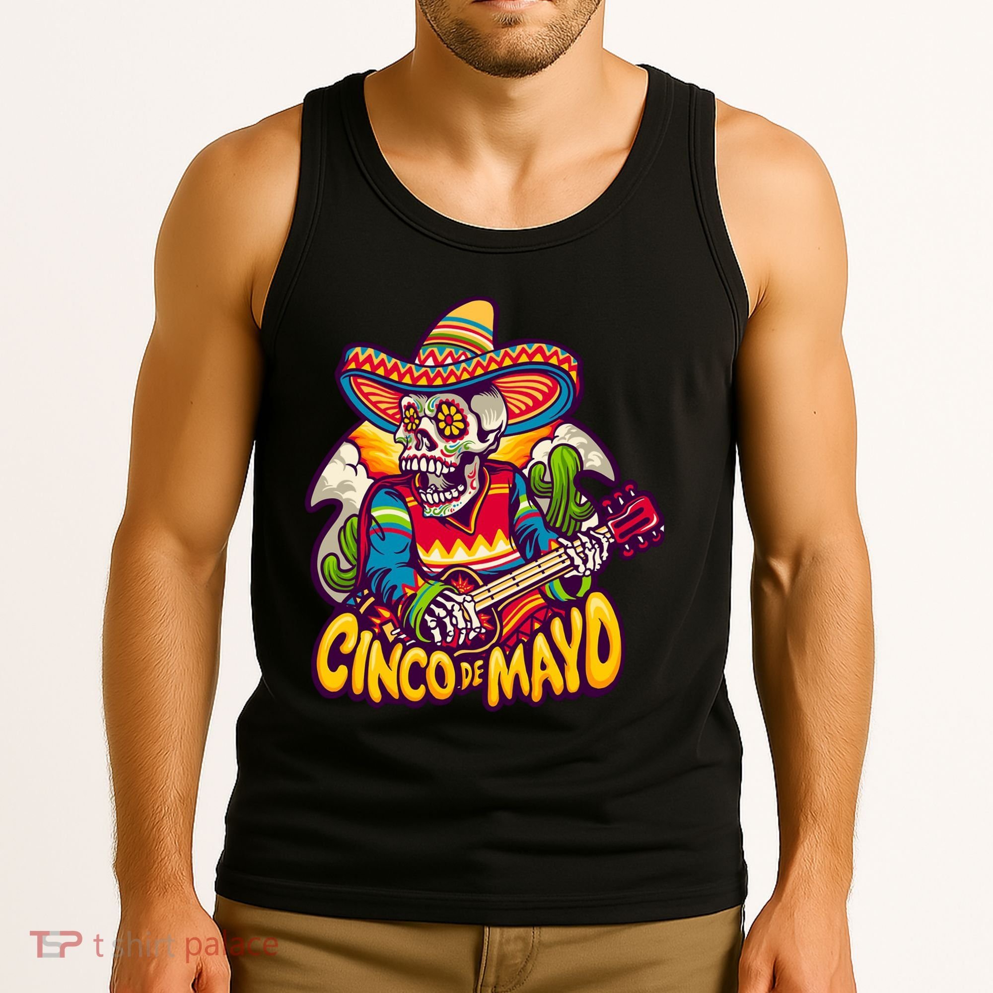 Cinco De Mayo Skull Fiesta Tank Top