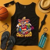 Cinco De Mayo Skull Fiesta Tank Top thumb 4