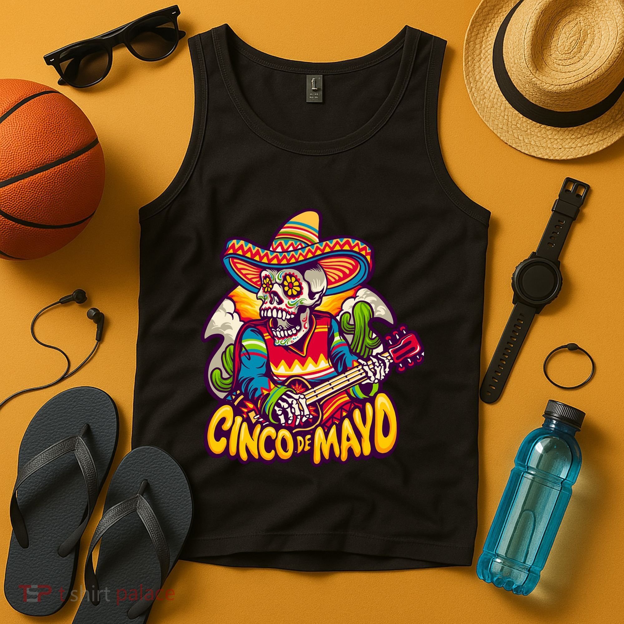 Cinco De Mayo Skull Fiesta Tank Top