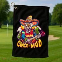 Cinco De Mayo Skull Fiesta Golf Towel thumb 1