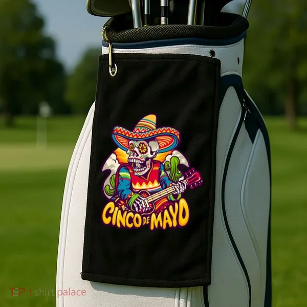 Cinco De Mayo Skull Fiesta Golf Towel