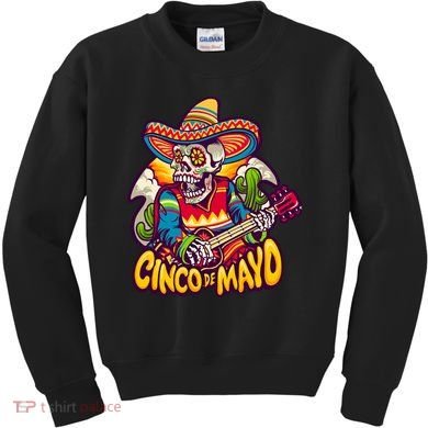 Cinco De Mayo Skull Fiesta Kids Sweatshirt