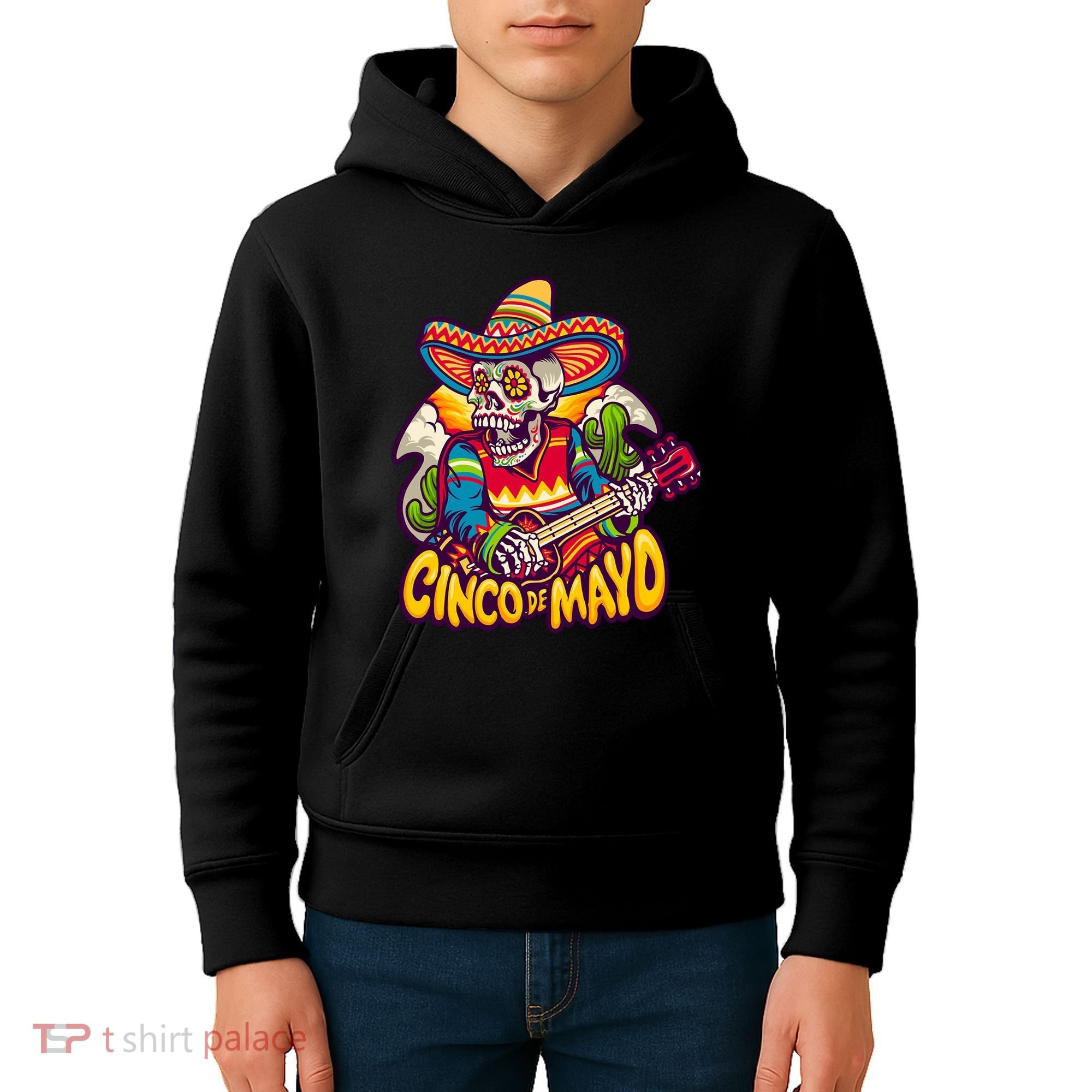 Cinco De Mayo Skull Fiesta Kids Hoodie