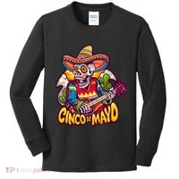 Cinco De Mayo Skull Fiesta Kids Long Sleeve Shirt thumb 0