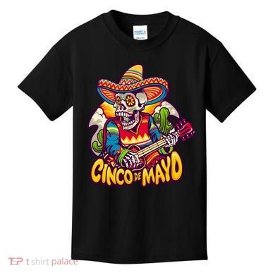 Cinco De Mayo Skull Fiesta Kids T-Shirt