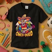 Cinco De Mayo Skull Fiesta Kids T-Shirt thumb 3