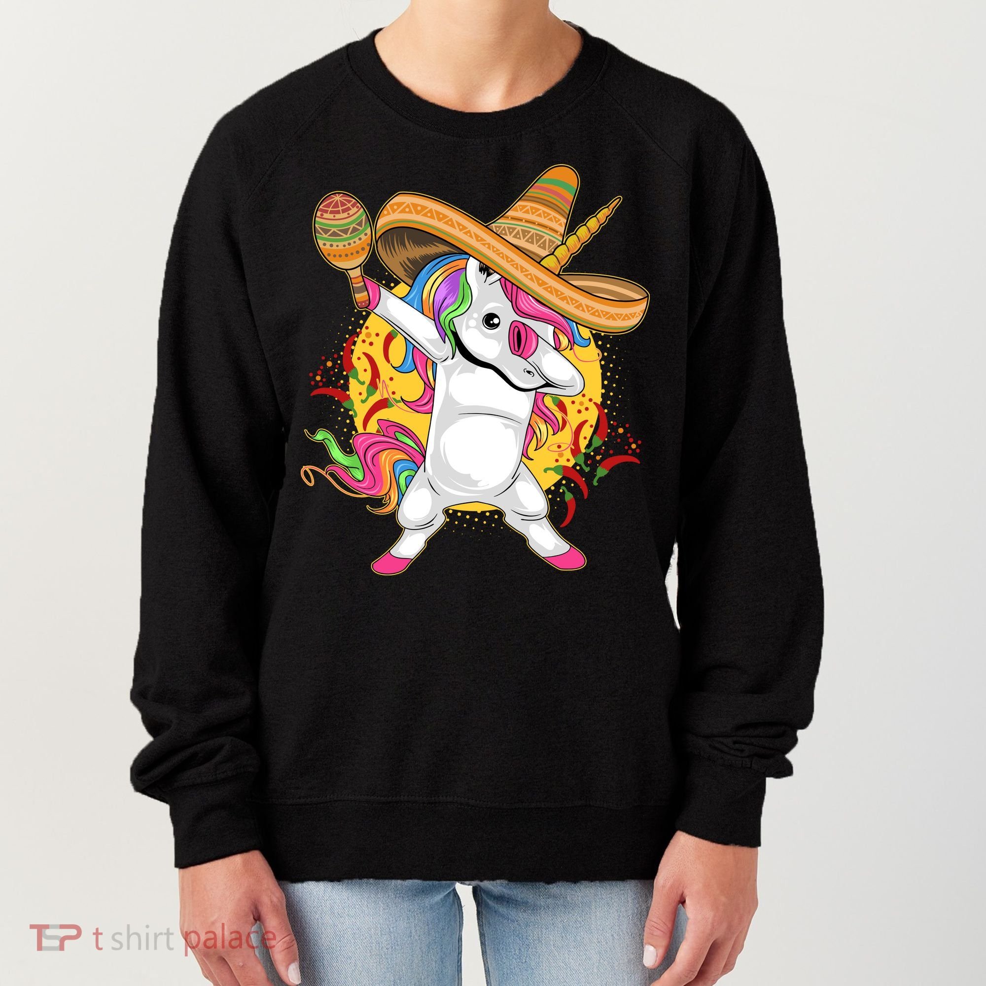 Cinco De Mayo Dabbing Unicorn Women's Sweatshirt