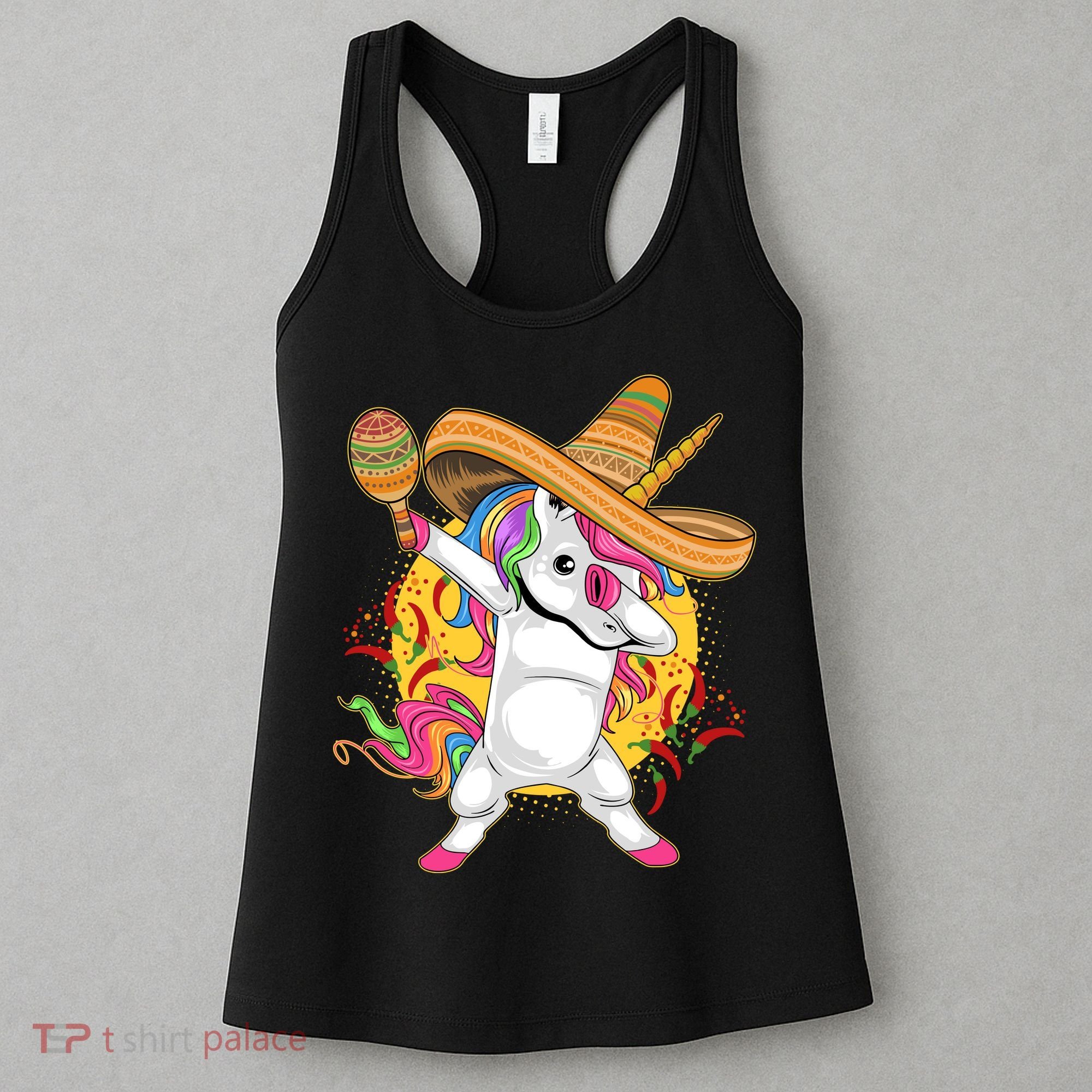 Cinco De Mayo Dabbing Unicorn Women's Tank Top