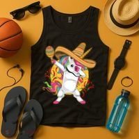 Cinco De Mayo Dabbing Unicorn Tank Top thumb 4
