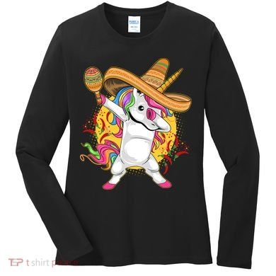 Cinco De Mayo Dabbing Unicorn Women's Long Sleeve Shirt