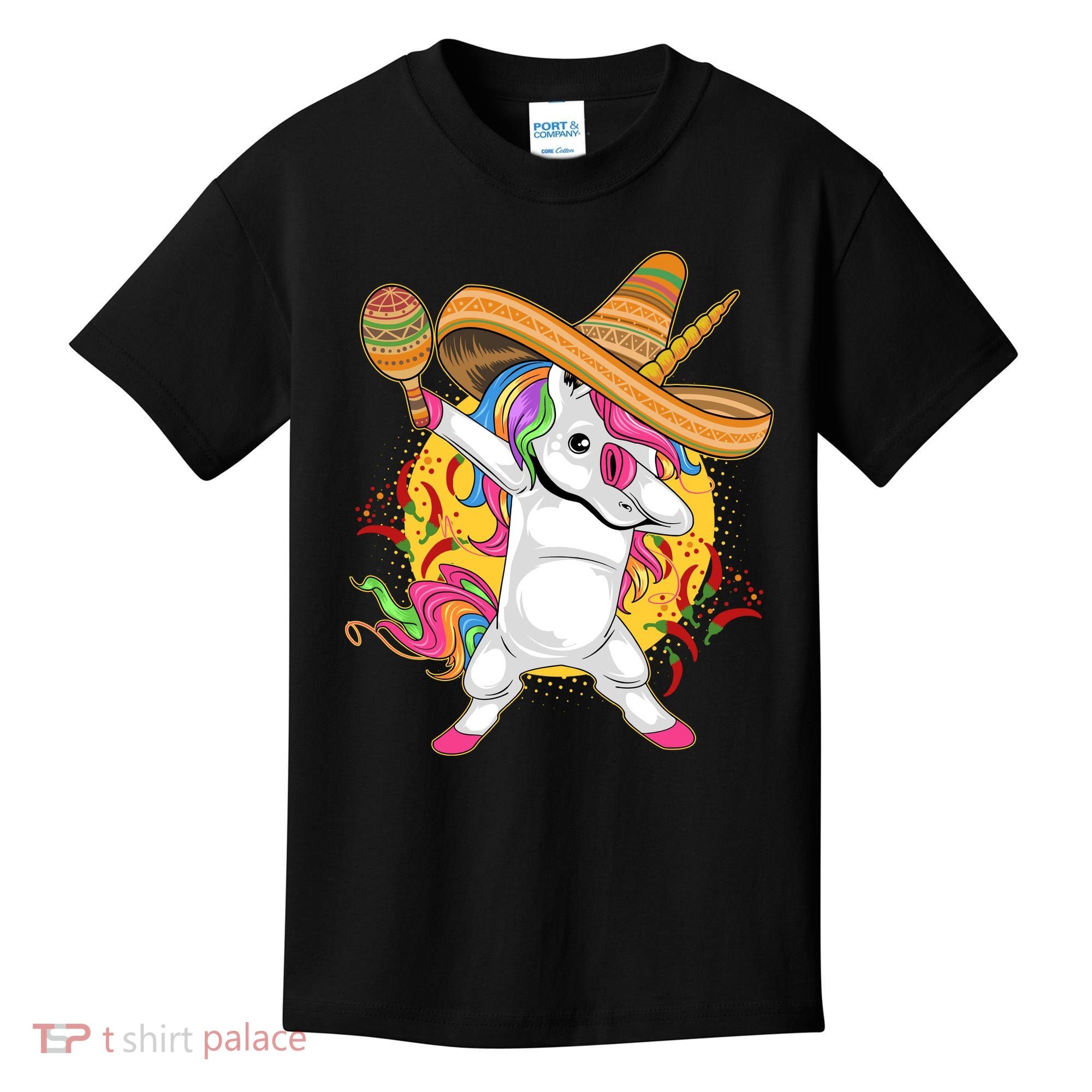 Cinco De Mayo Dabbing Unicorn Kids T-Shirt