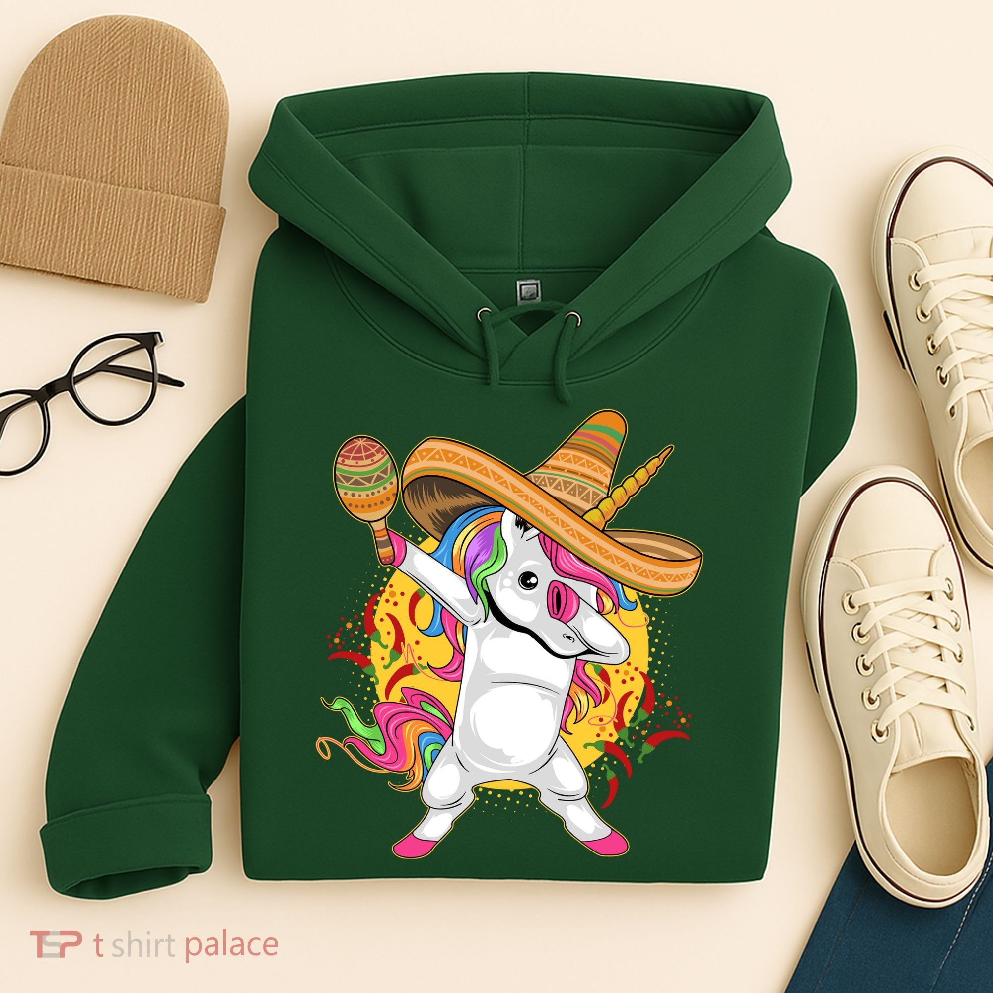 Cinco De Mayo Dabbing Unicorn Hoodie