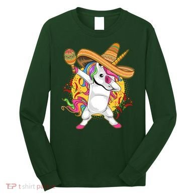 Cinco De Mayo Dabbing Unicorn Long Sleeve Shirt