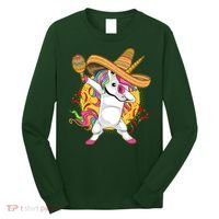 Cinco De Mayo Dabbing Unicorn Long Sleeve Shirt thumb 0