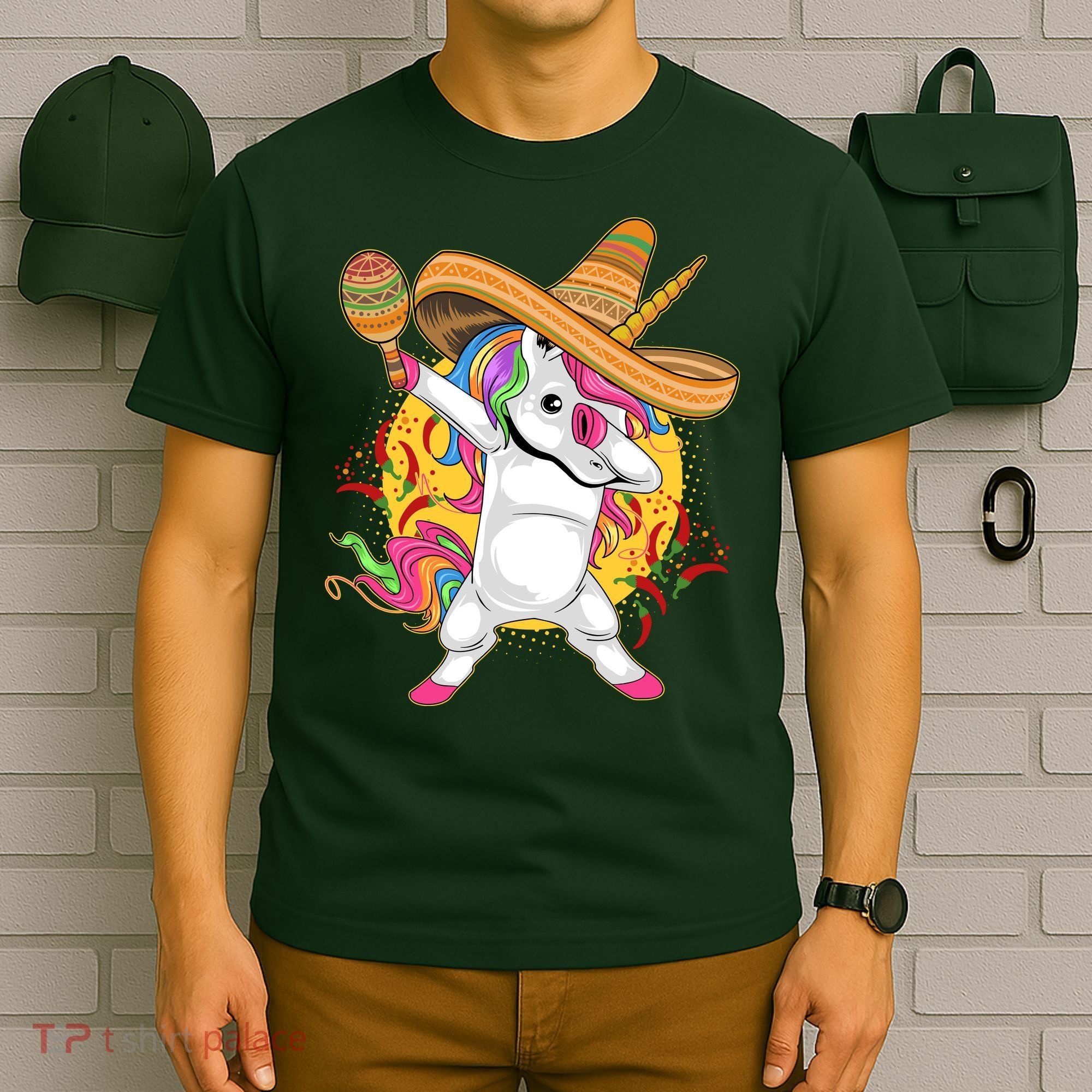 Cinco De Mayo Dabbing Unicorn T-Shirt