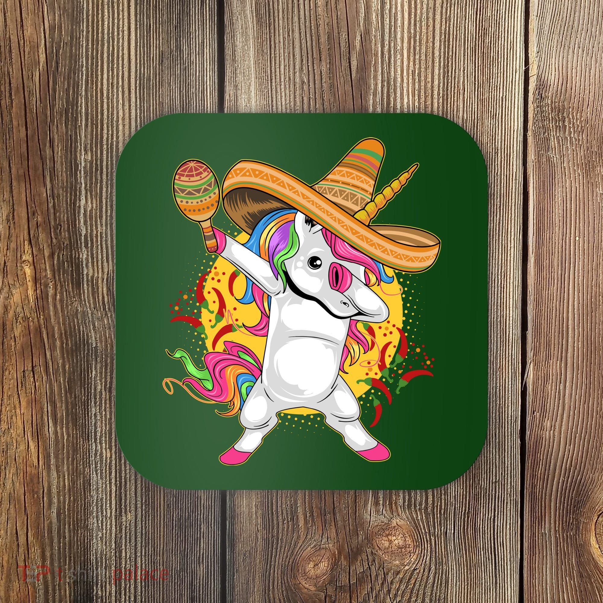 Cinco De Mayo Dabbing Unicorn Coaster