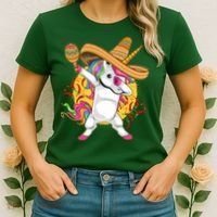 Cinco De Mayo Dabbing Unicorn Women's T-Shirt thumb 2