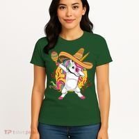 Cinco De Mayo Dabbing Unicorn Women's T-Shirt thumb 4