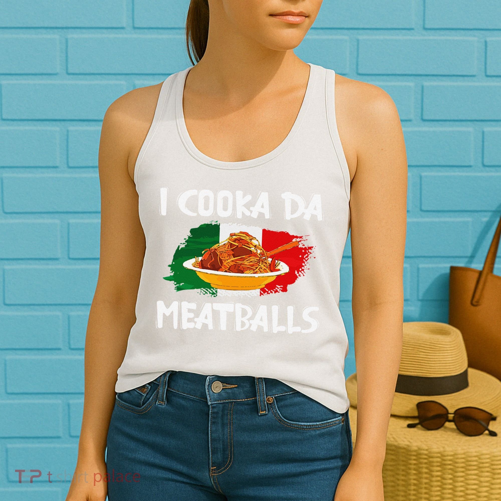 Cooka Da Meatball Funny Italian Slang Italy Food Spaghetti  Women's Tank Top