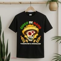 Cinco De Mayo Vaccinated And Intoxicated Sugar Skull T-Shirt thumb 2