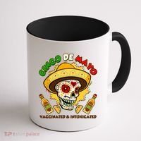 Cinco De Mayo Vaccinated And Intoxicated Sugar Skull Coffee Mug thumb 1