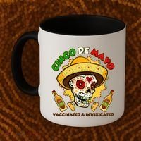 Cinco De Mayo Vaccinated And Intoxicated Sugar Skull Coffee Mug thumb 2