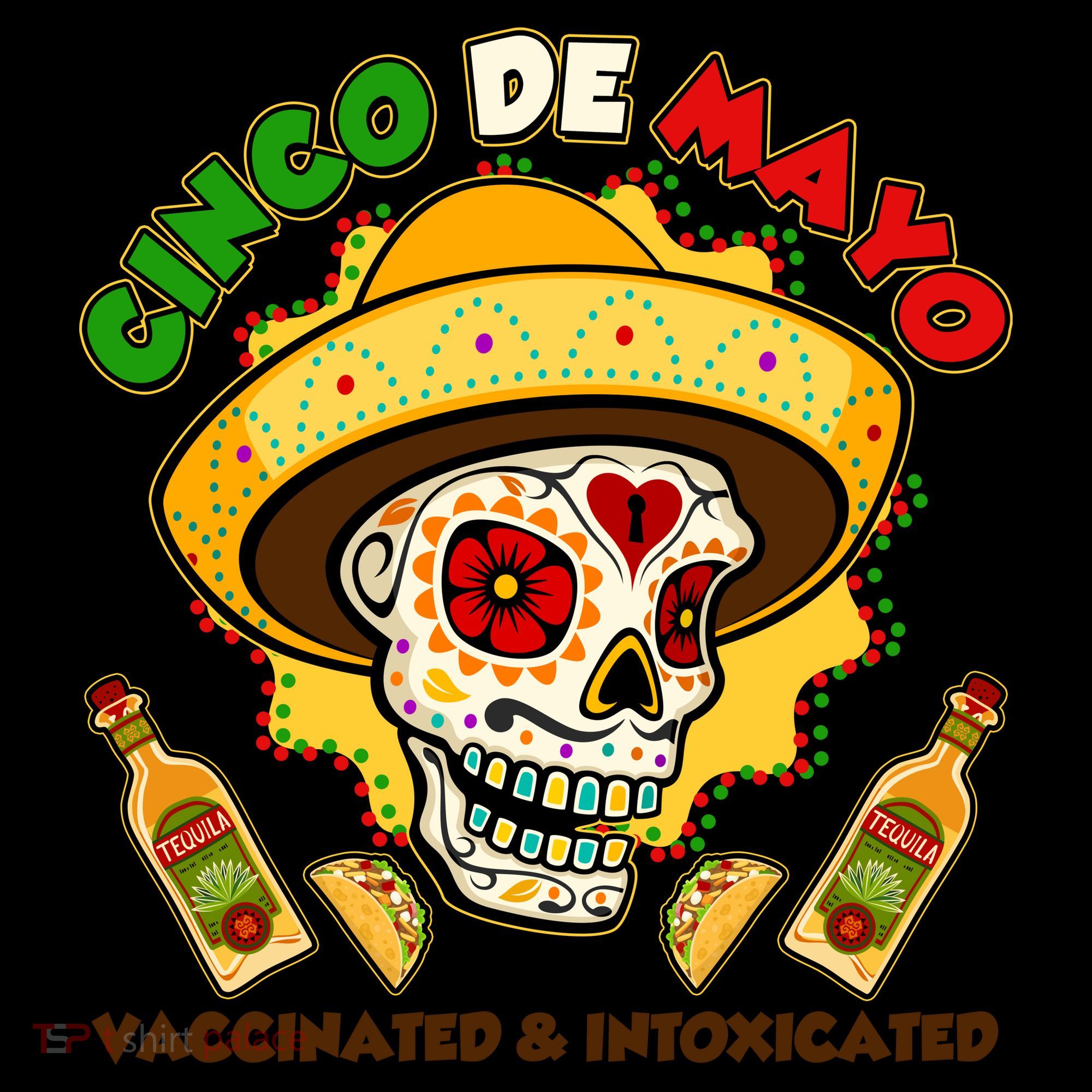 Cinco De Mayo Vaccinated And Intoxicated Sugar Skull Coffee Mug