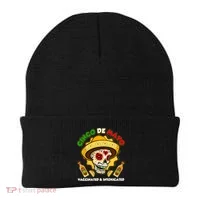 Cinco De Mayo Vaccinated And Intoxicated Sugar Skull Beanie thumb 0