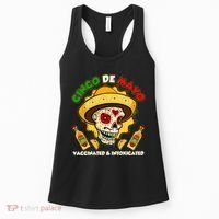 Cinco De Mayo Vaccinated And Intoxicated Sugar Skull Women's Tank Top thumb 0